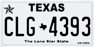 TX license plate CLG4393
