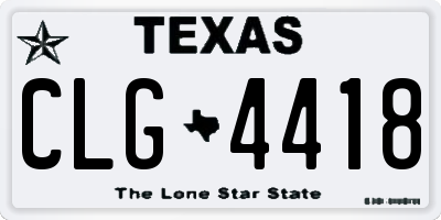 TX license plate CLG4418