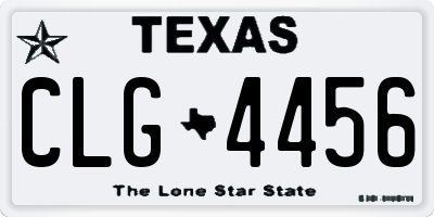 TX license plate CLG4456