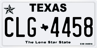 TX license plate CLG4458
