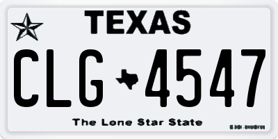 TX license plate CLG4547