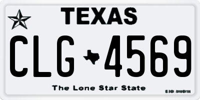 TX license plate CLG4569