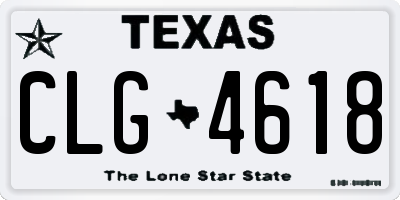 TX license plate CLG4618