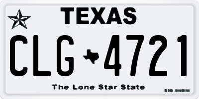 TX license plate CLG4721