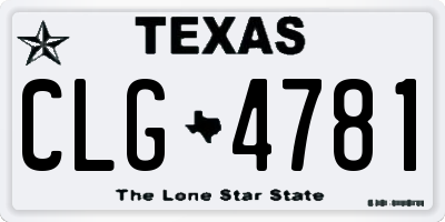 TX license plate CLG4781