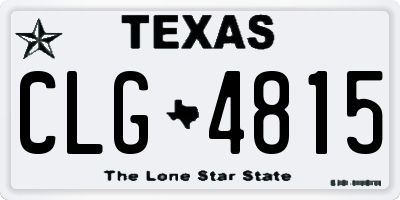 TX license plate CLG4815