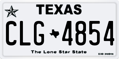 TX license plate CLG4854
