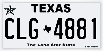 TX license plate CLG4881