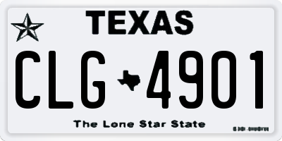 TX license plate CLG4901