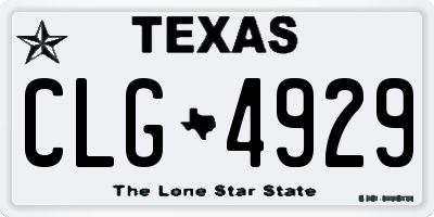TX license plate CLG4929