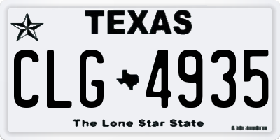 TX license plate CLG4935