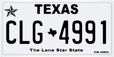 TX license plate CLG4991