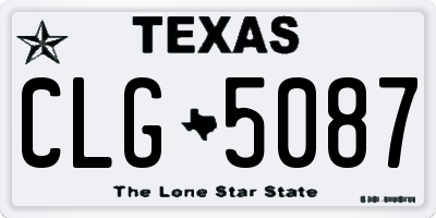 TX license plate CLG5087