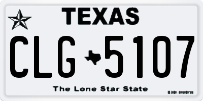 TX license plate CLG5107
