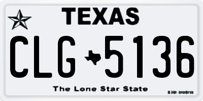 TX license plate CLG5136