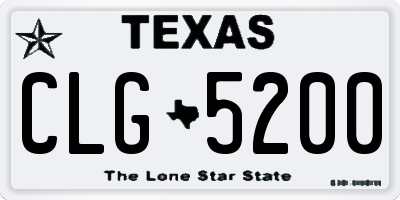TX license plate CLG5200