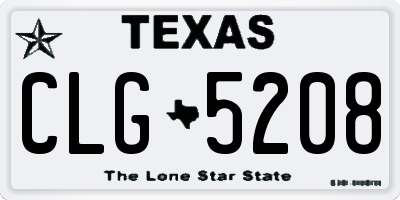 TX license plate CLG5208