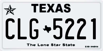 TX license plate CLG5221