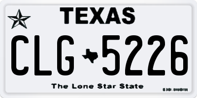 TX license plate CLG5226