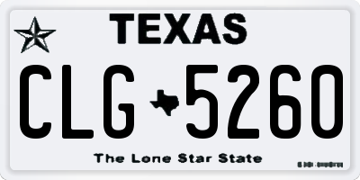 TX license plate CLG5260