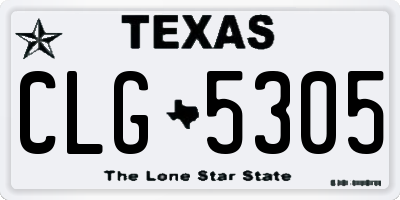 TX license plate CLG5305