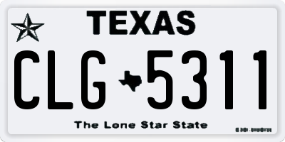 TX license plate CLG5311