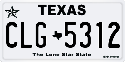 TX license plate CLG5312