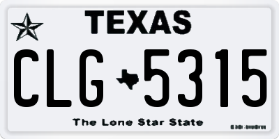 TX license plate CLG5315