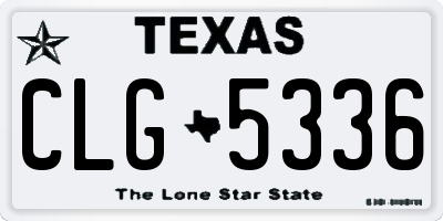 TX license plate CLG5336