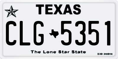 TX license plate CLG5351