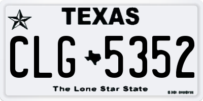 TX license plate CLG5352