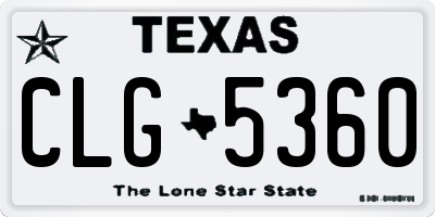 TX license plate CLG5360