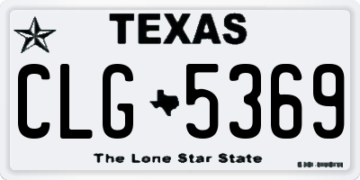 TX license plate CLG5369