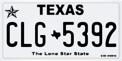 TX license plate CLG5392