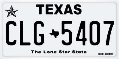 TX license plate CLG5407