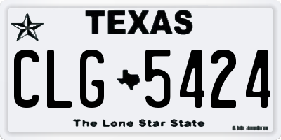 TX license plate CLG5424