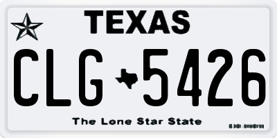 TX license plate CLG5426