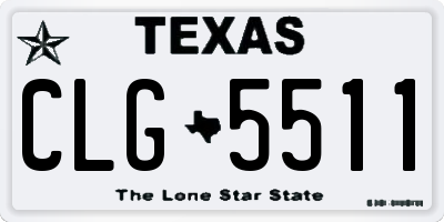 TX license plate CLG5511