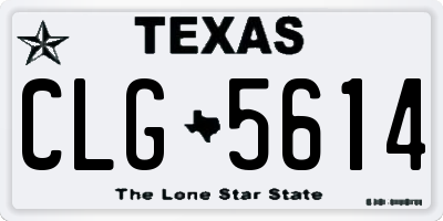 TX license plate CLG5614