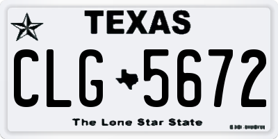 TX license plate CLG5672