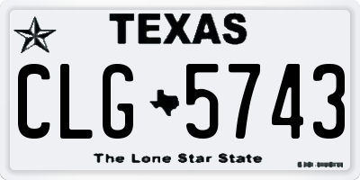 TX license plate CLG5743