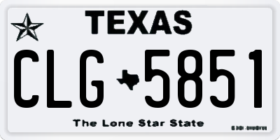 TX license plate CLG5851