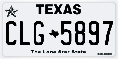 TX license plate CLG5897