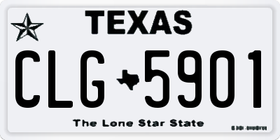 TX license plate CLG5901