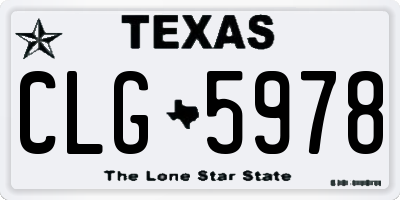 TX license plate CLG5978
