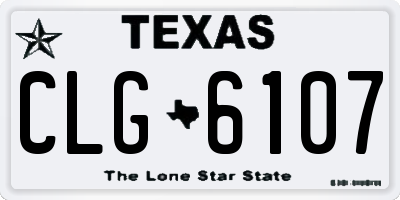 TX license plate CLG6107