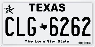 TX license plate CLG6262