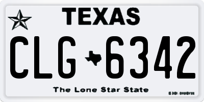 TX license plate CLG6342