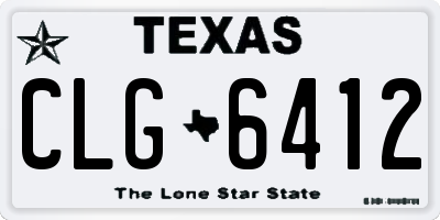 TX license plate CLG6412