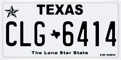 TX license plate CLG6414